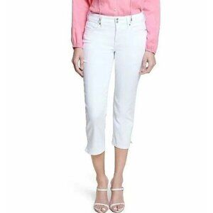 NYDJ Cool Embrace Skinny Crop th Side Slits Optic White Optic White,Petite 00